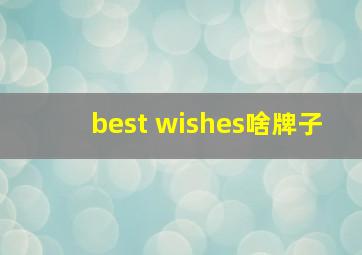 best wishes啥牌子